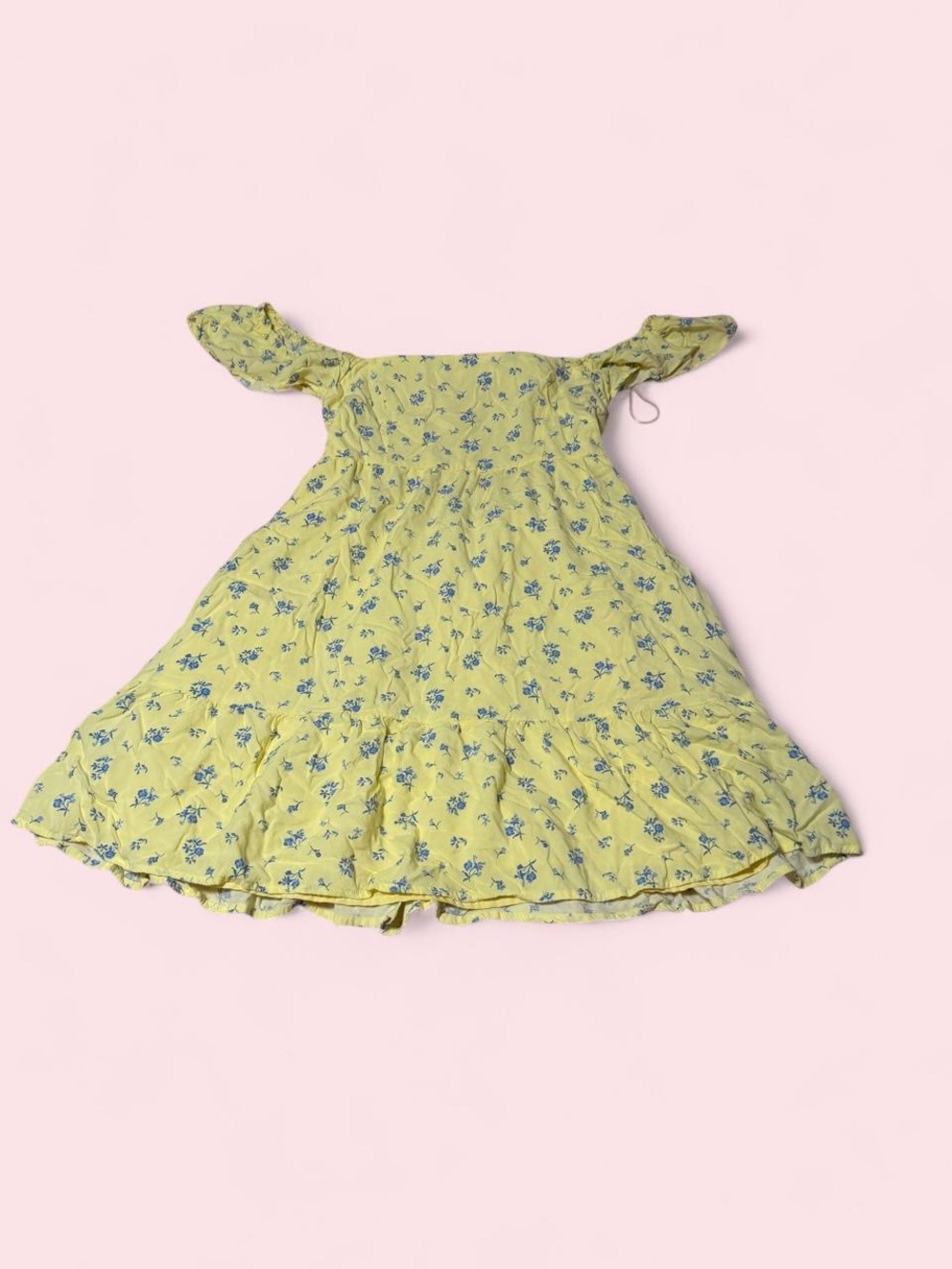 Hollister Yellow Mini Dress with Blue Floral Print